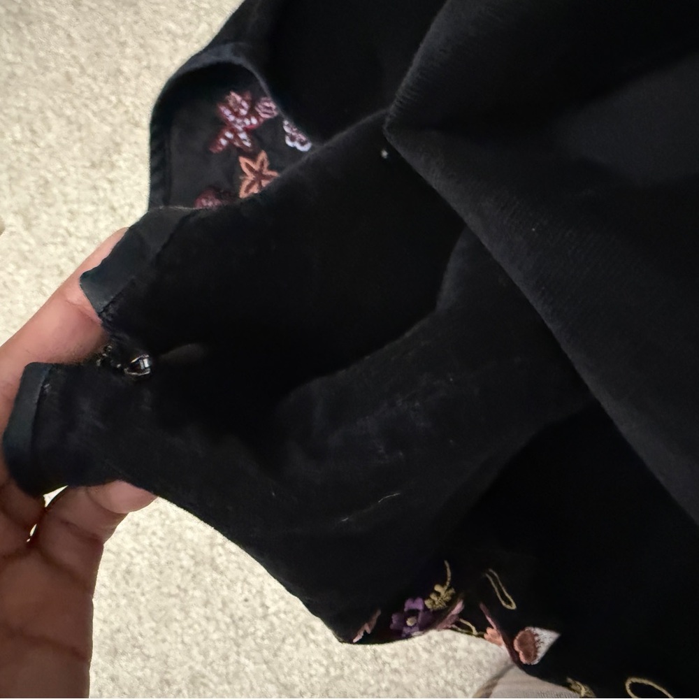 Vtg Betsey johnson skirt 8 corduroy mini floral embroidery - Picture 8 of 8